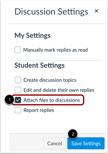 Edit Discussion Settings