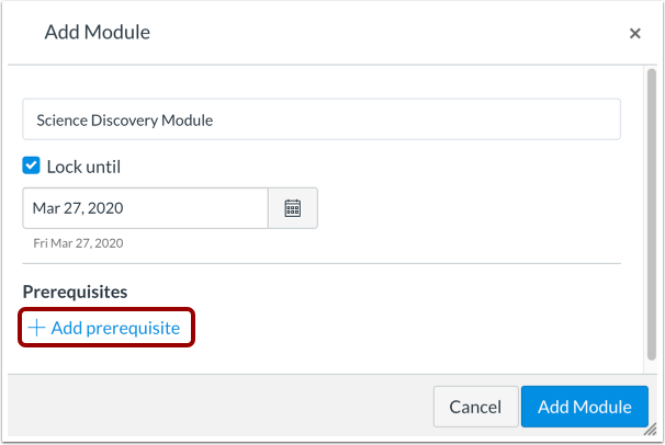 Add Module Prerequisites