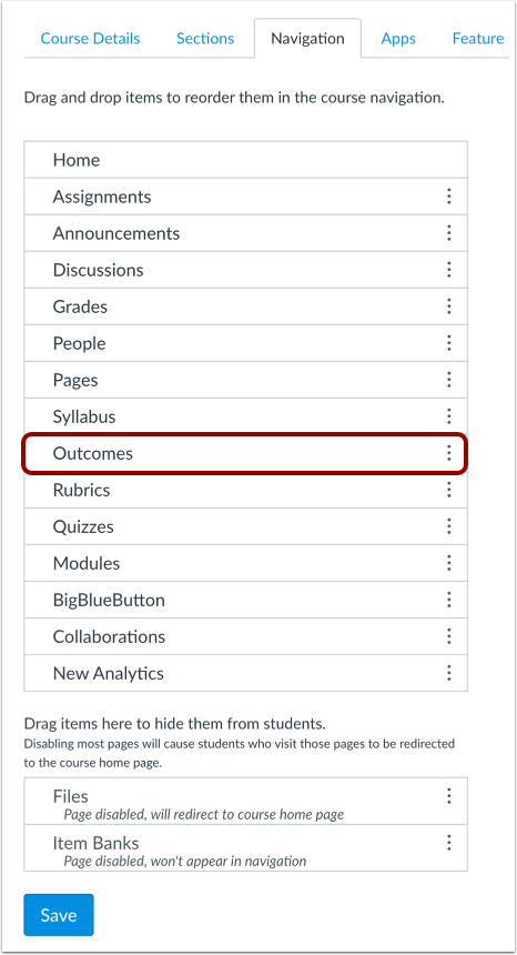 Drag and Drop Navigation Links