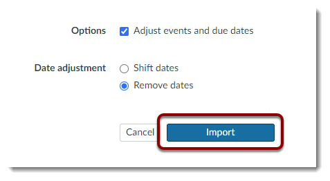 Import button