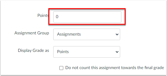 Points field is 0