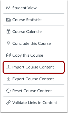 Import Content into Course