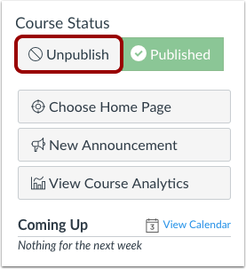 Unpublish Course