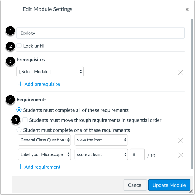 Edit Module Settings