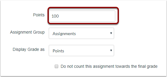 Points field selected