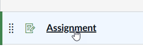 A hand cursor clicking the assignment link.