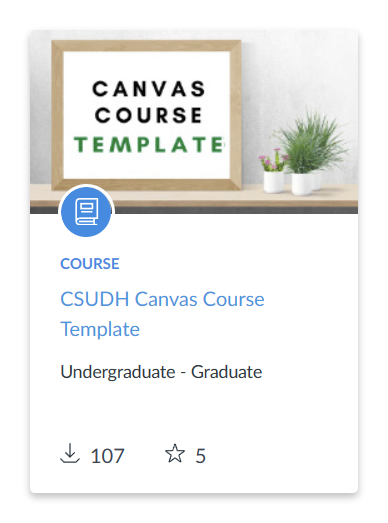 CSUDH Canvas Course Template.