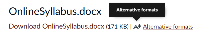File page containing file name and a download file link, file size, alternative formats button, and alternative formats link.