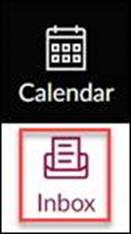 Canvas global navigation menu. Inbox icon is highlighted.