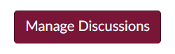 Close-up of the "Manage Discussions" button found in the banner to review and update threaded reply settings.
