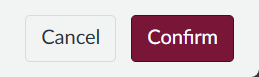 Close-up of the "Cancel" and "Confirm" buttons used to finalize threaded reply discussion settings.